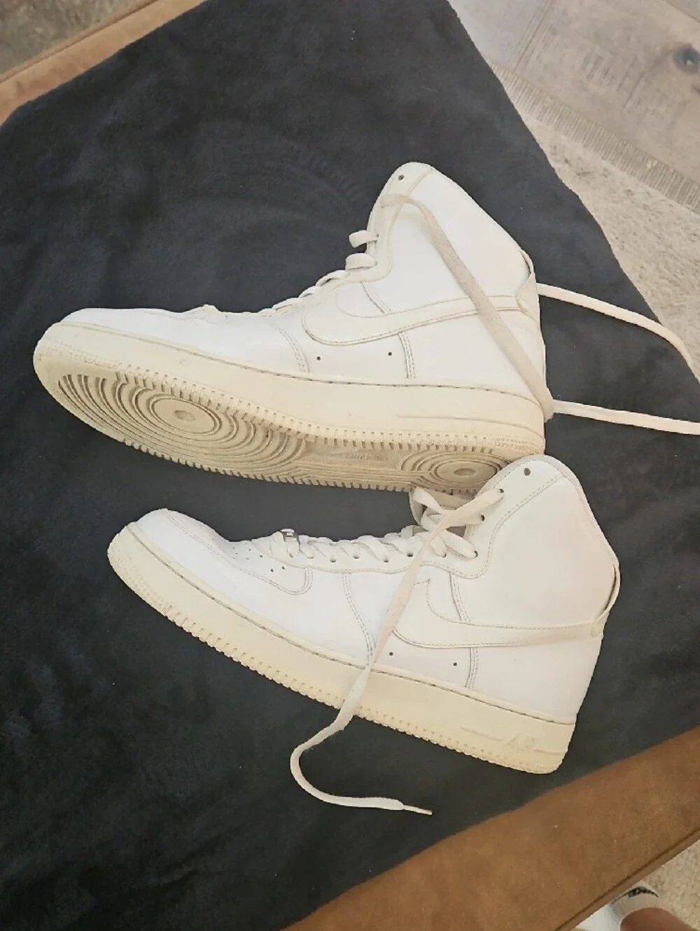 Nike Men’s High-Top Sneakers in Cream/Off-White